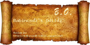 Babincsák Odiló névjegykártya